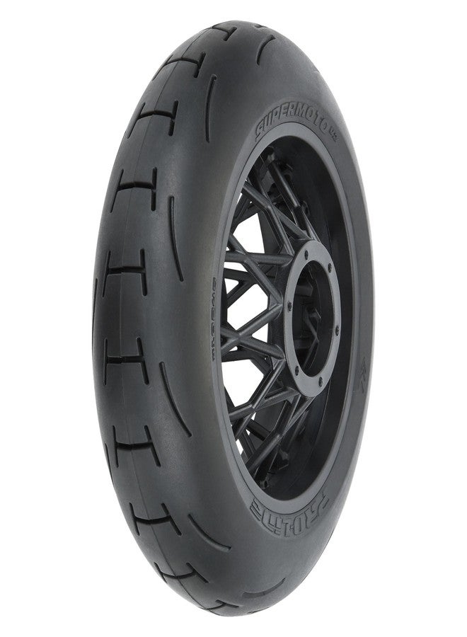 Pro-Line Racing Supermoto V2 S3 Rear Tire Mounted on Black Supermoto Wheel for Promoto-MX/SM PRO1024510 - Image 1